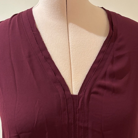 ALFRED SUNG Rich Burgundy V-Neck Blouse - Picture 2 of 5